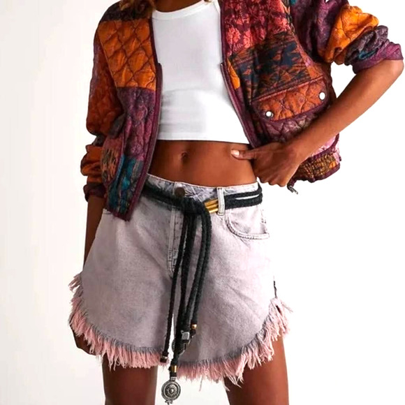 One Teaspoon Pants - Free people X One teaspoon Frankie’s cutoff BF Fringe Raw Hem Denim Short 28 NWT